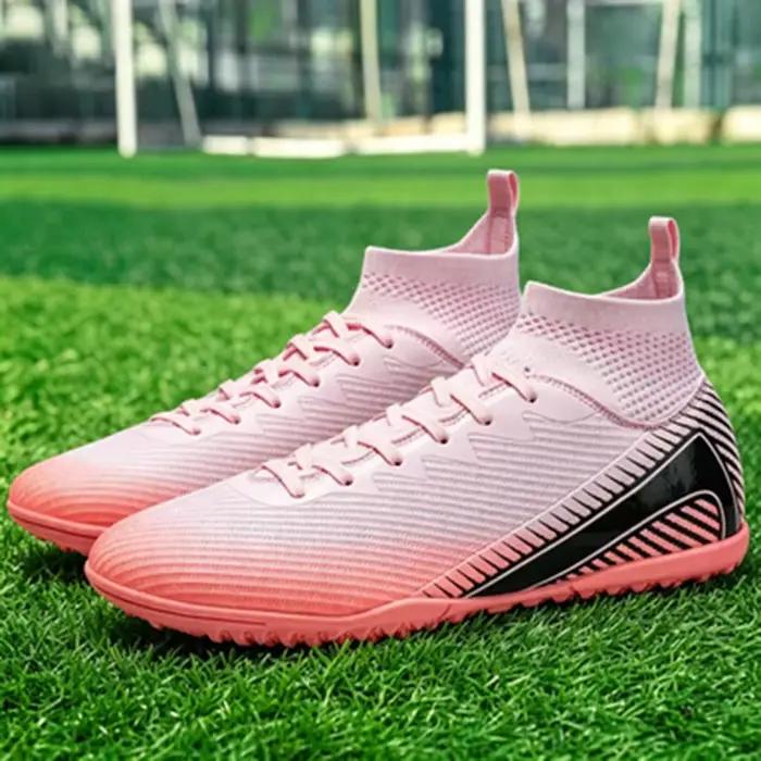 Chaussures de football TF unisexes pour adultes, tissu PU respirant, semelle en caoutchouc à crampons denses, antidérapantes, résistantes à l'usure, entraînement sur gazon artificiel