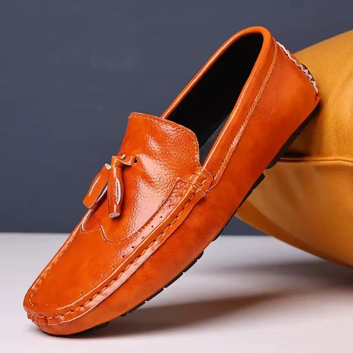 Mocassins Confortables en Cuir Marron pour Homme