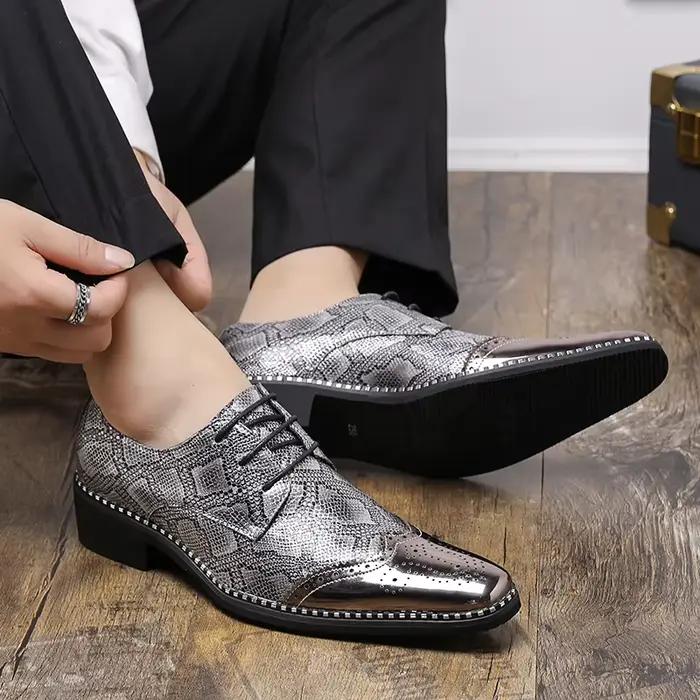 Chaussures formelles en peau de serpent Mars pour hommes