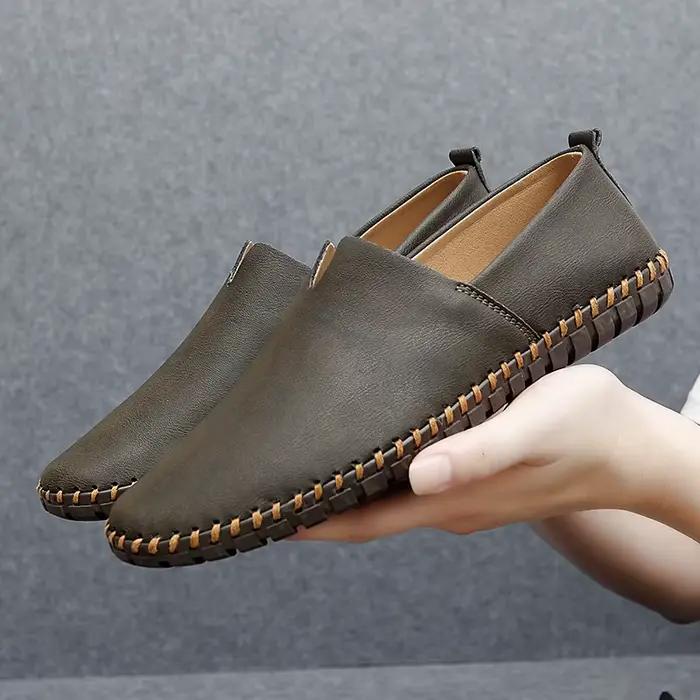 Jumpmore-Mocassins en cuir faits à la main pour hommes, chaussures de conduite décontractées, nouveau style, taille 39-48