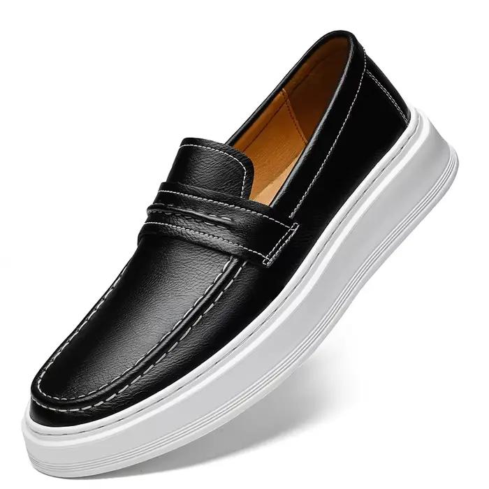 Mocassins classiques en cuir véritable pour hommes