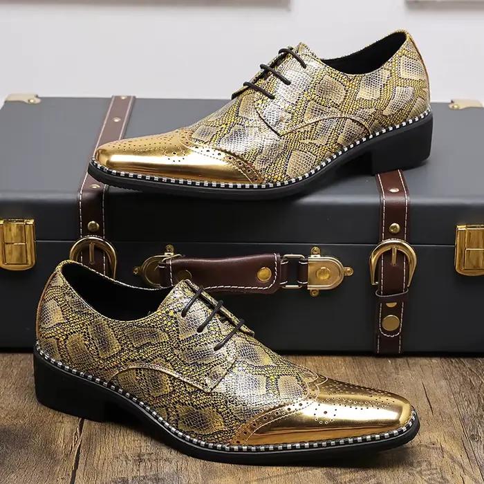 Chaussures formelles en peau de serpent Mars pour hommes