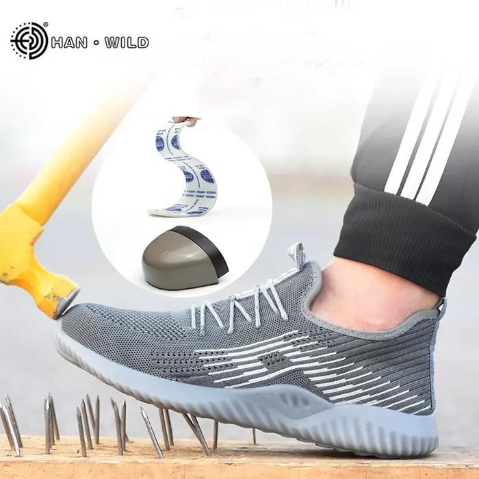 Chaussures de Sécurité en Acier pour Homme, Baskets de Travail Légères et Respirantes, en Maille d'Air, à la Mode, pour Été