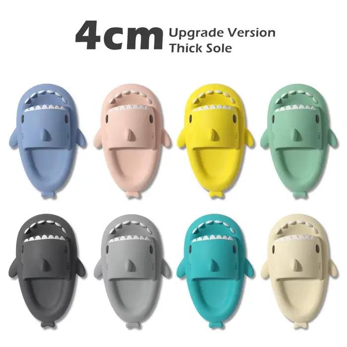 Pantoufles requin grande taille 46 47, semelle épaisse de 4cm, diapositives de bain pour femmes et hommes, chaussures à plateforme pour Couple, tongs souples, sandales de plage d'été, nouvelle collect