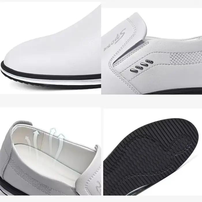 Mocassins SBIP en Cuir Artificiel pour Hommes - Chaussures Décontractées Respirantes et Durables pour Toutes les Occasions Printemps-Automne