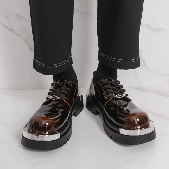 Derby décontracté hommes chaussures en cuir créateur de mode Styles