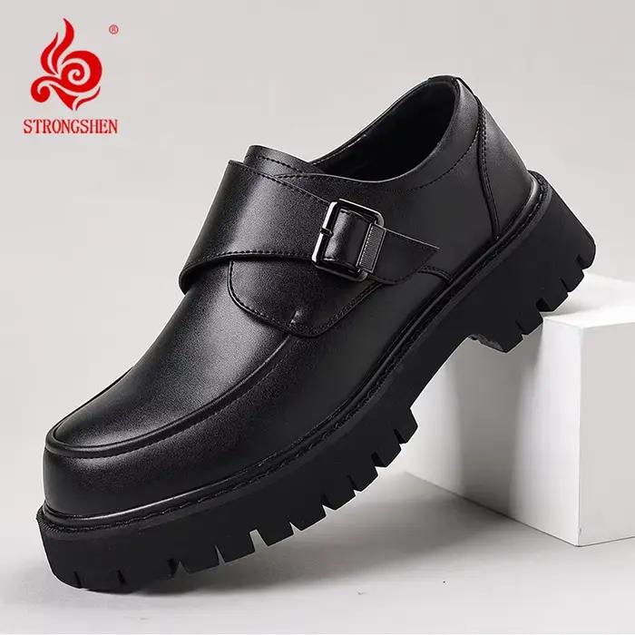 Chaussures décontractées en cuir italien pour hommes Oxford avec plateforme solide et semelle en caoutchouc pour toutes les occasions printemps automne
