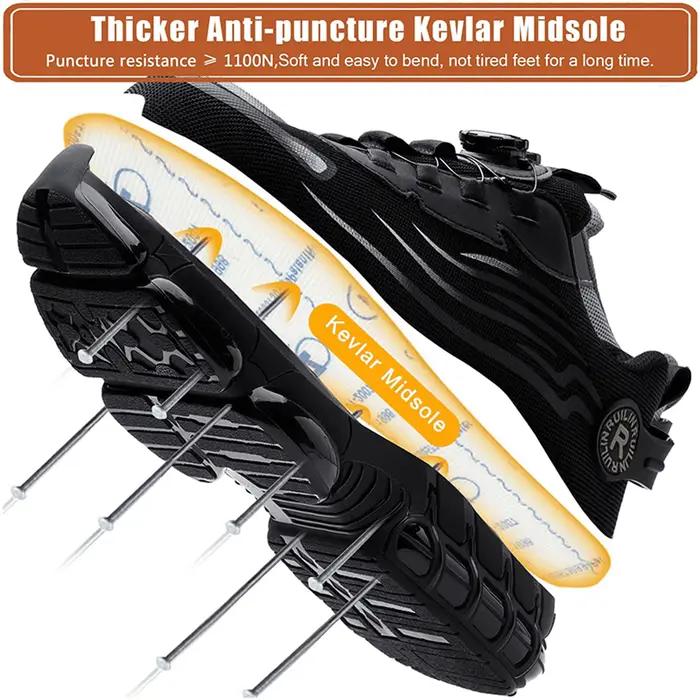 Chaussures de sécurité à bout en acier indestructible antidérapantes résistantes à l'abrasion confortables pour homme occasions professionnelles et familiales