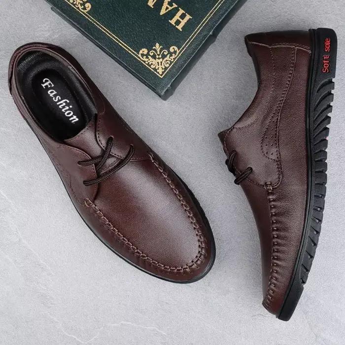 Chaussures décontractées en cuir véritable pour hommes