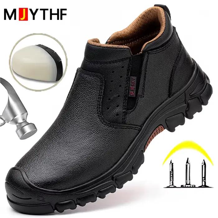 Bottes de travail imperméables pour hommes, chaussures de sécurité à bout Composite, Anti-écrasement, Anti-perforation, chaussures de soudage Anti-brûlure, protection