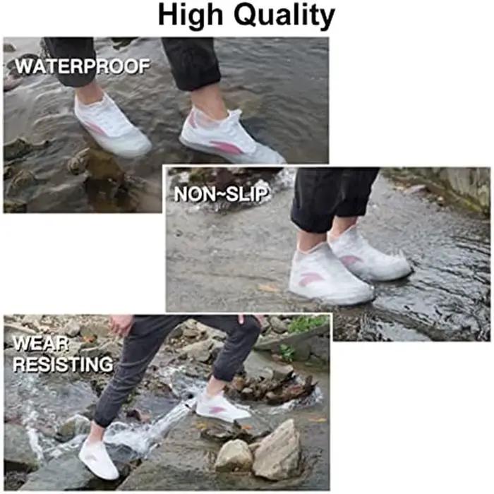 Couvre-chaussures imperméables en Silicone, mise à niveau, réutilisables, lavables, résistants, pour l'extérieur, pluie, bottes de Protection, antidérapantes