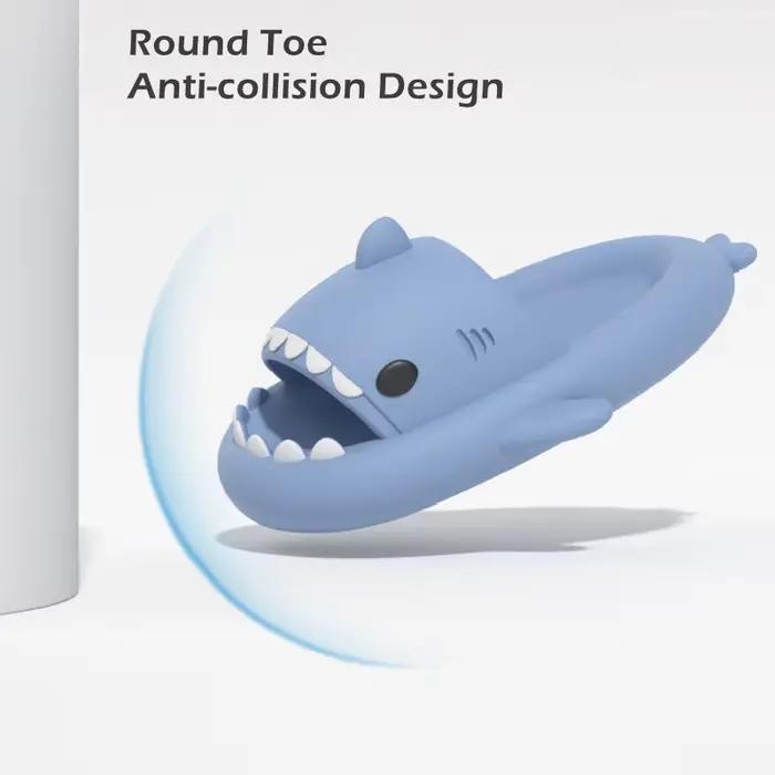 Pantoufles requin grande taille 46 47, semelle épaisse de 4cm, diapositives de bain pour femmes et hommes, chaussures à plateforme pour Couple, tongs souples, sandales de plage d'été, nouvelle collect
