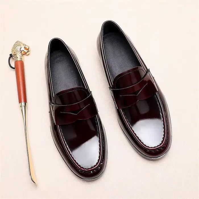 Chaussures de Style britannique pour hommes en cuir véritable