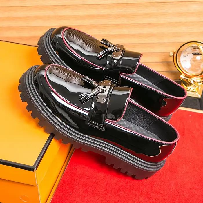 Chaussures provoqué à plateforme classiques britanniques pour hommes