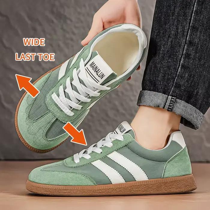 Baskets pour hommes à largeur extra-large - Chaussures basses en PU et semelle en PVC