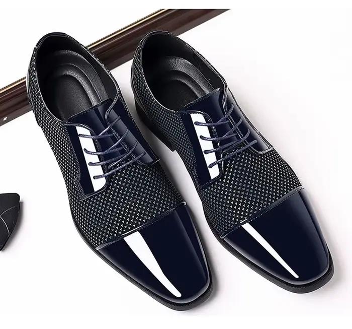 Chaussures habillées en cuir verni pour hommes