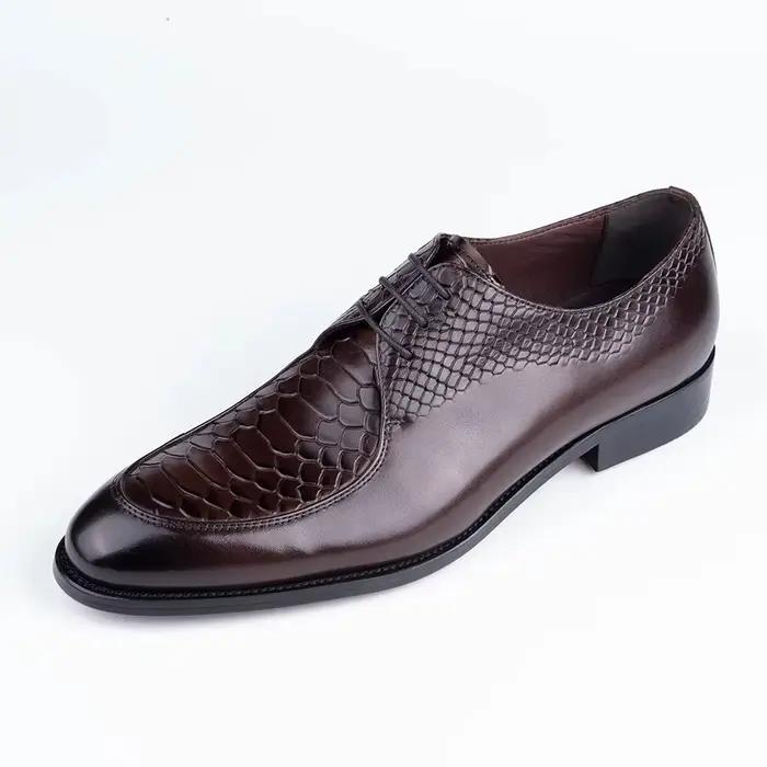 Chaussures de mariage en cuir de luxe pour hommes, chaussures provoqué, chaussures d'affaires élégantes, artisanat populaire, OXFORDS, haute qualité