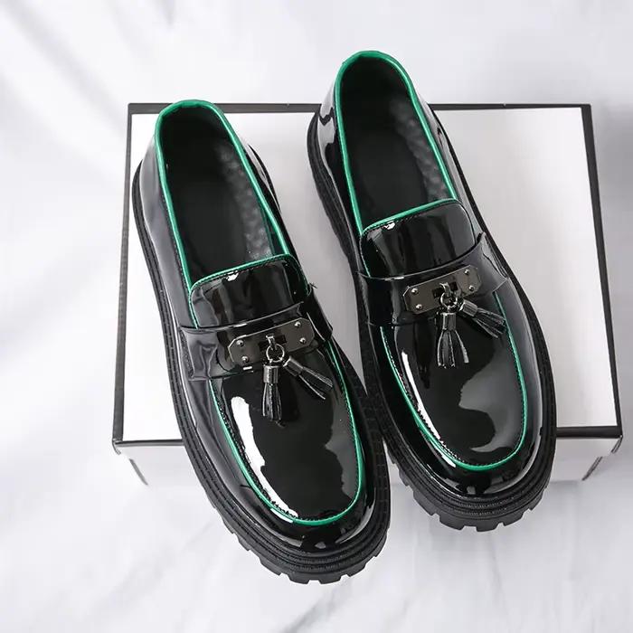Chaussures provoqué à plateforme classiques britanniques pour hommes