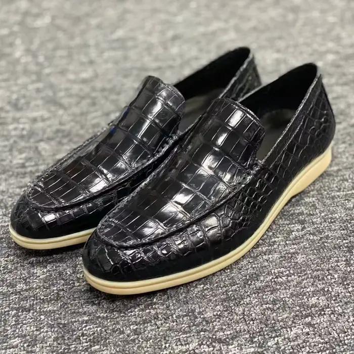 Nouvelles chaussures décontractées en peau de crocodile pour hommes 2026