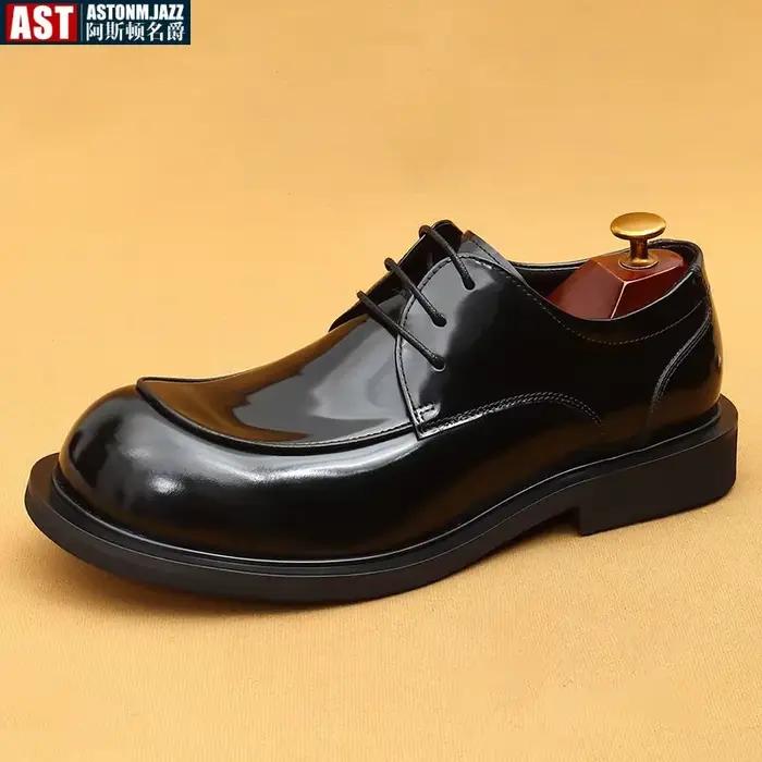 Chaussures de luxe classiques pour hommes Oxford, chaussures Derby formelles en cuir véritable pour fête de mariage, Style européen, haute qualité, nouvelle collection
