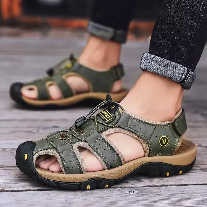 Sandales de plage en cuir pour hommes