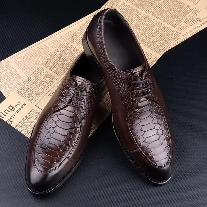 Chaussures de mariage en cuir de luxe pour hommes, chaussures provoqué, chaussures d'affaires élégantes, artisanat populaire, OXFORDS, haute qualité