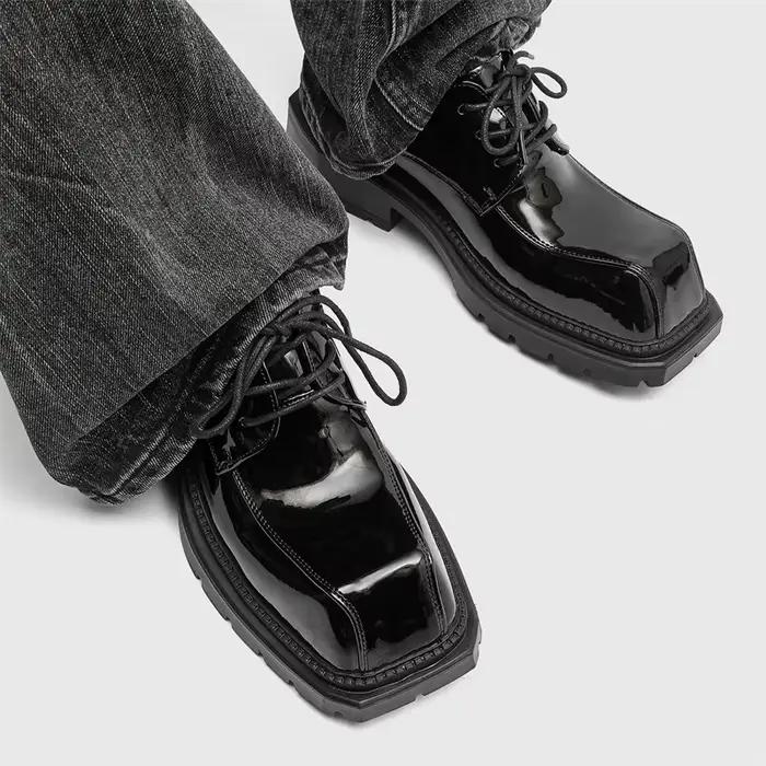 Chaussures Derby pour hommes à semelle épaisse