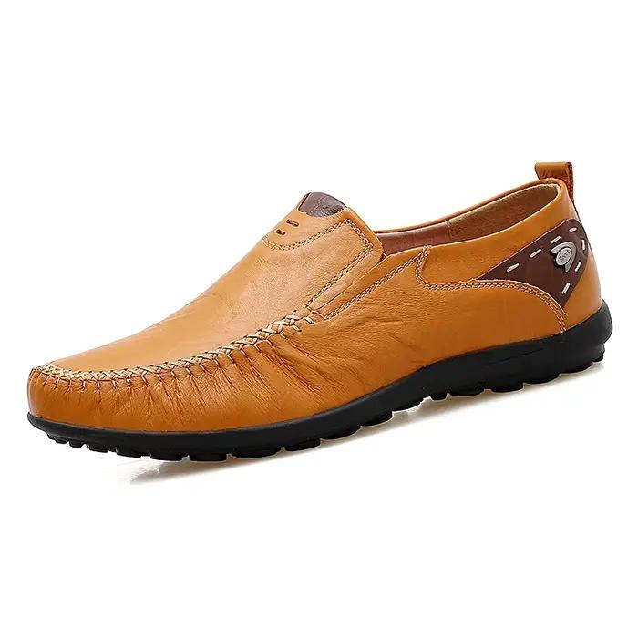 Chaussures en cuir hommes mode cuir véritable haute qualité marque de luxe confortable hommes chaussures de conduite décontractées grande taille 37-47