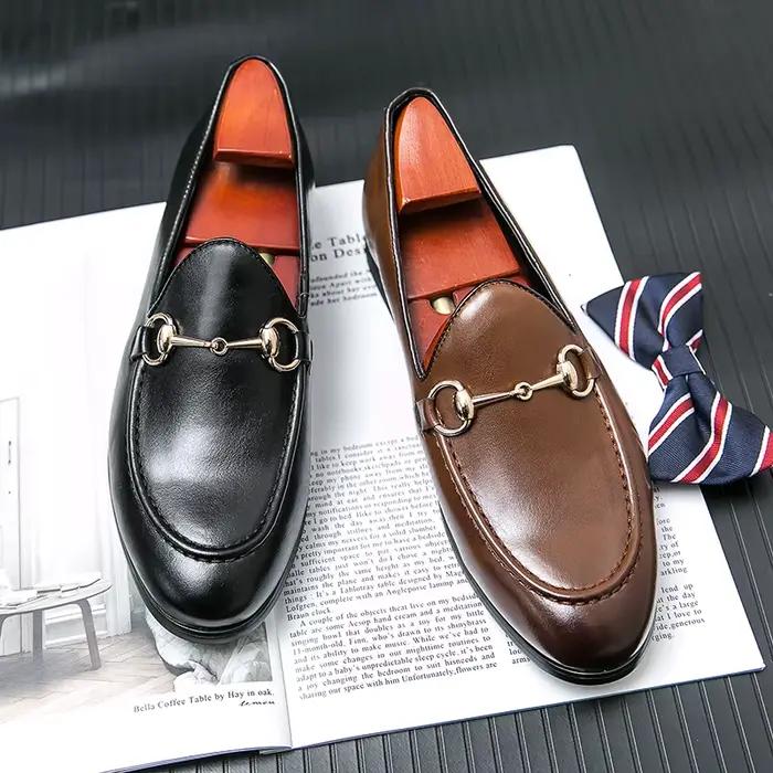 Mocassins classiques rétro en cuir véritable pour hommes, chaussures décontractées, mocassins confortables pour la conduite en plein air