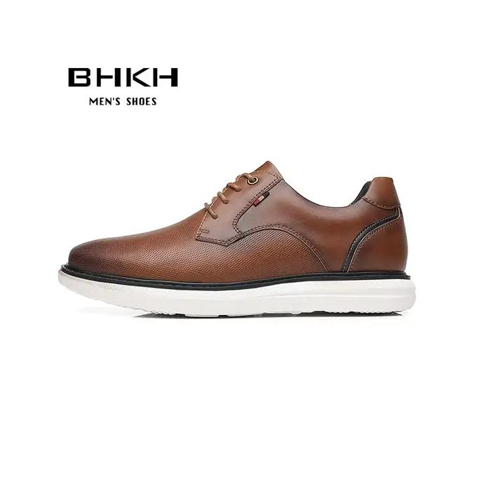Nouvelles Chaussures Homme Printemps/Été 2026 – Confortables, de Marque de Luxe, Décontractées, à Lacets, Style Business, Chaussures Habillées BHKH pour Homme