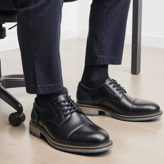Chaussures décontractées hecrafted pour homme en cuir solide, confortables et respirantes, idéales pour les journées quotidiennes printemps automne