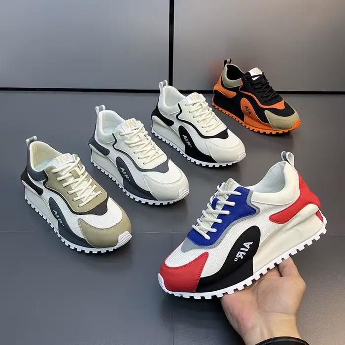 Grosses baskets hommes couverture bas conseil chaussures mode décontracté microfibre cuir maille respirant augmenté