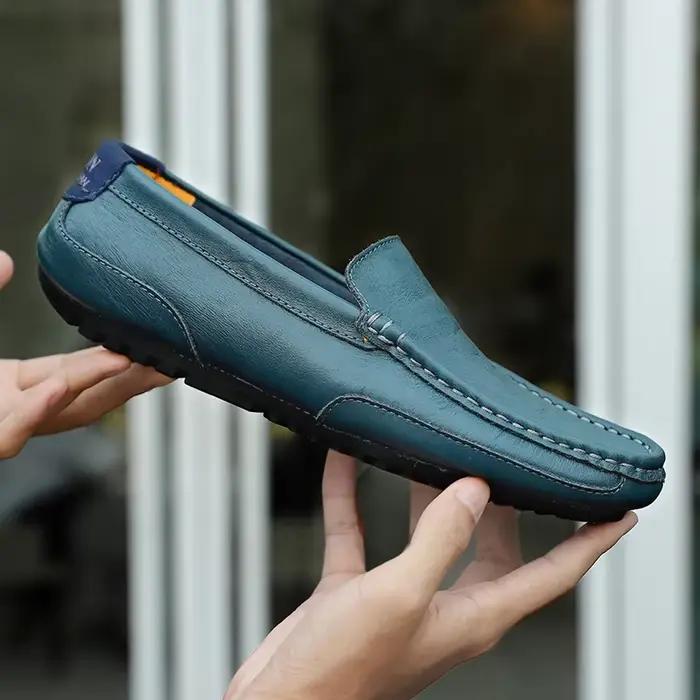 Mocassins respirants en cuir véritable mocassins décontractés chaussures pour hommes sans lacet occassions spéciales printemps automne