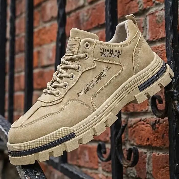 Chaussures décontractées à plateforme épaisse pour hommes LOEIKAN - Baskets de travail à lacets avec semelle