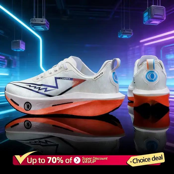 Chaussures de course homme 2026 avec plaque carbone respirantes légères confortables et modernes pour entraînement marathon et usage quotidien