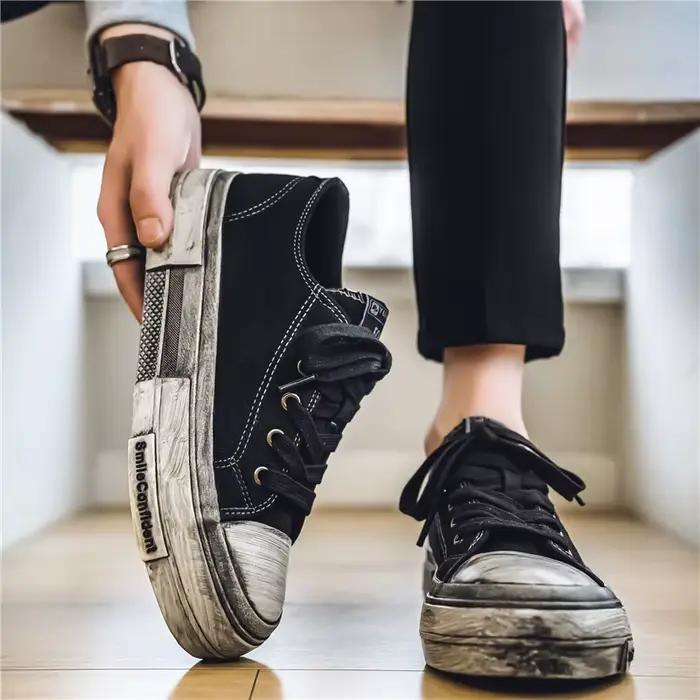 Chaussures grill noires Four Seasons pour hommes style rétro décontracté et confortable pour loisirs et occasions spéciales