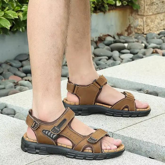 Sandales à bout ouvert à semelle épaisse pour hommes