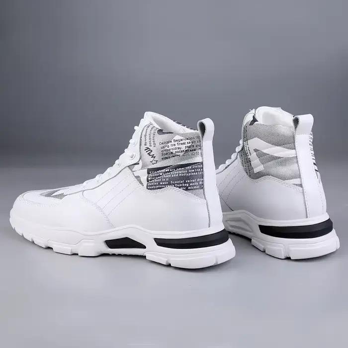 Bottes rehaussantes en cuir véritable pour hommes