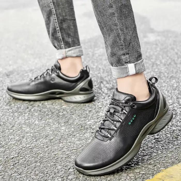 Chaussures décontractées confortables athlétisme Sport hommes chaussures en cuir véritable chaussures pour hommes noir baskets mode léger luxe homme