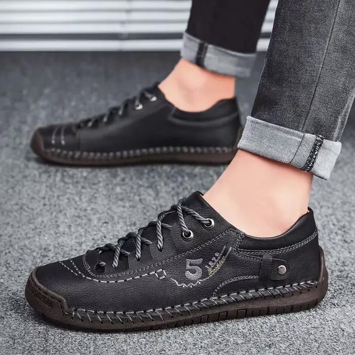 Hommes chaussures en cuir mocassin décontracté à la main grande taille 48 extérieur confortable de haute qualité mode