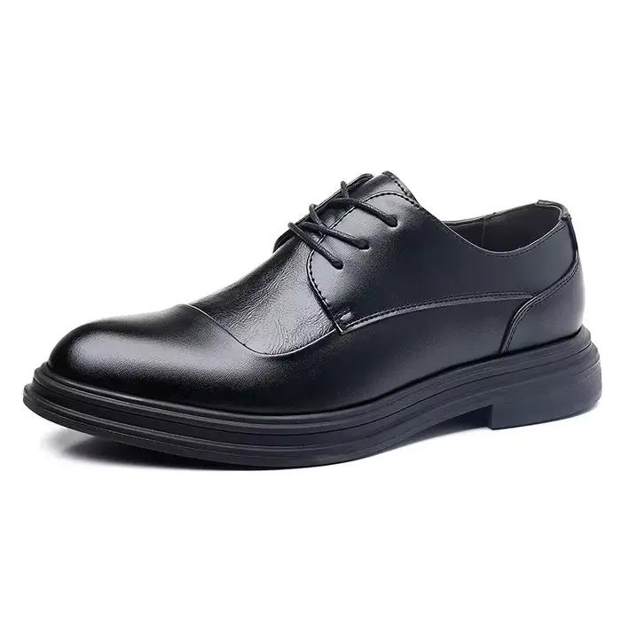 Chaussures en cuir noir pour hommes