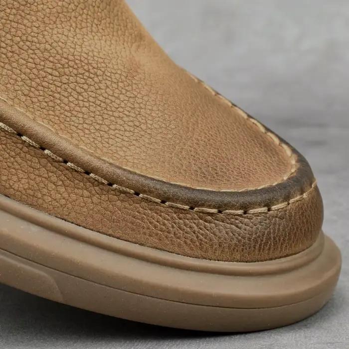EAGSITY – mocassins en cuir de vache pour hommes, chaussures de sport décontractées à lacets, chaussures d'extérieur, chaussures de travail, style street, chaussures en cuir véritable, baskets