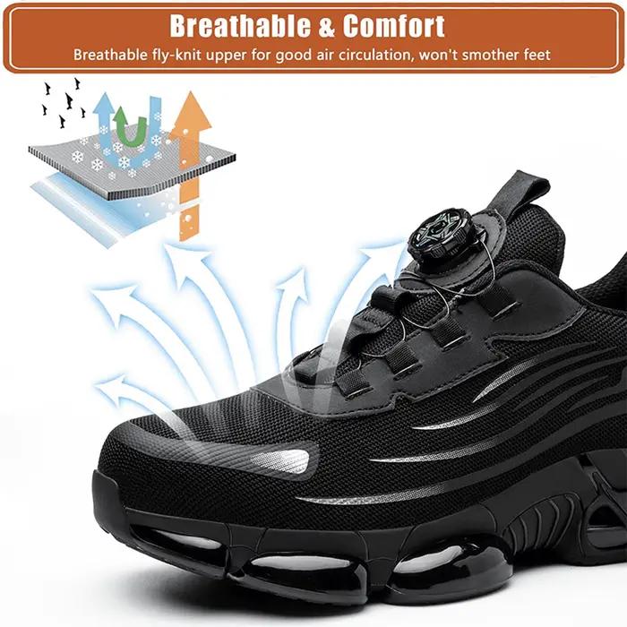Chaussures de sécurité à bout en acier indestructible antidérapantes résistantes à l'abrasion confortables pour homme occasions professionnelles et familiales
