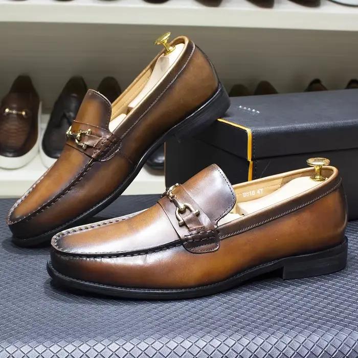 Mocassins en cuir véritable DANIEL WAFER style italien pour hommes, bottines sans lacets, chaussures habillées, occassions spéciales et quotidiennes