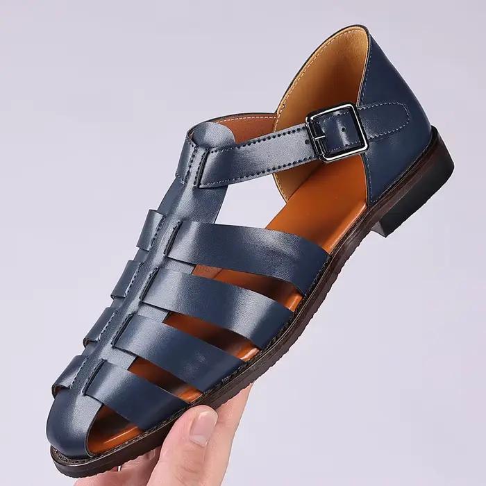 Sandales en cuir véritable Style italien Gladiatus mode affaires