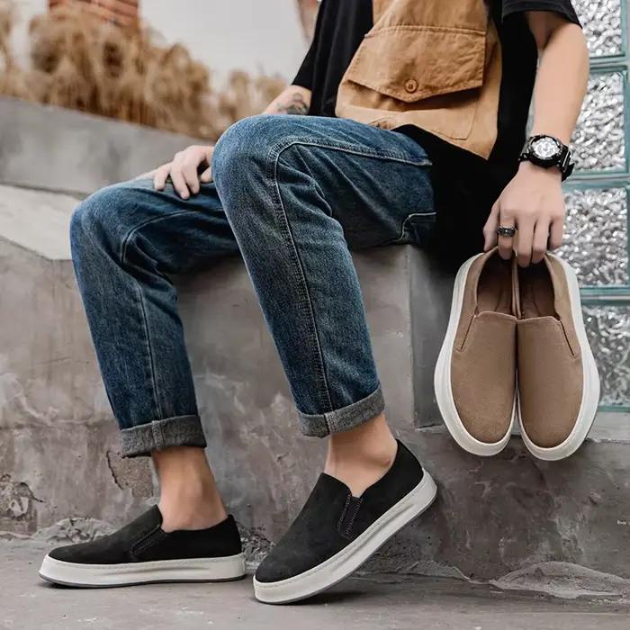 Mocassins de luxe de haute qualité pour hommes, marque de mode, chaussures de conduite décontractées, antidérapantes, légères et respirantes, chaussures de conduite à plateforme