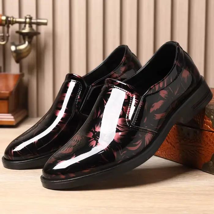 202 Nouvelles Chaussures en Cuir pour Hommes à Motif Floral