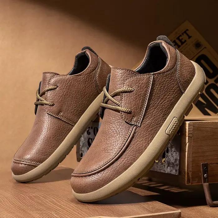 Chaussures décontractées Mixidelai en cuir souple pour homme, mocassins respirants et durables, idéales pour les grandes tailles et les occasions décontractées