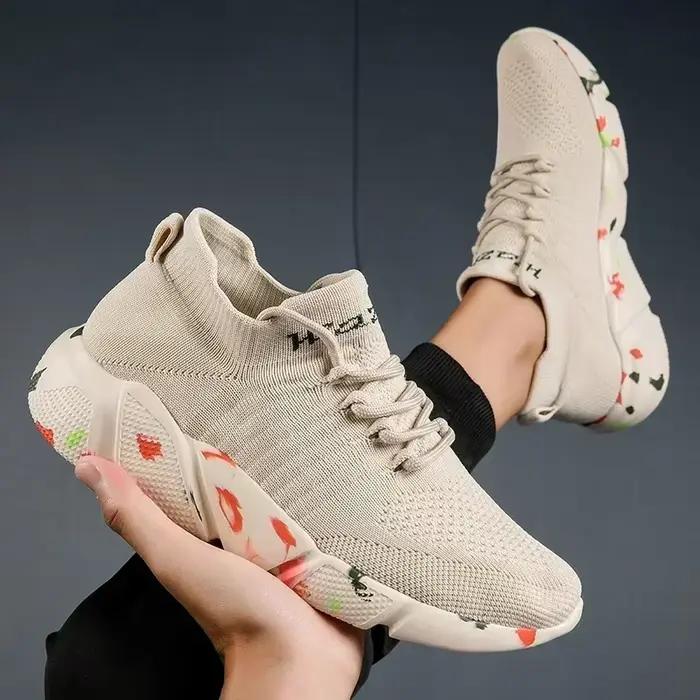 Baskets CKNOY pour homme tricot à mouche respirantes et confortables pour occasions décontractées et estivales