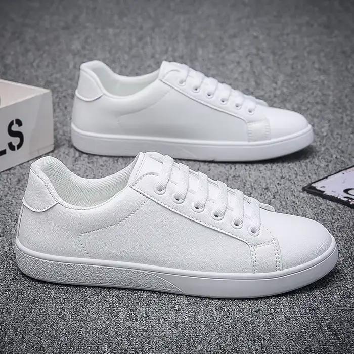 Cuir hommes blanc plat chaussures décontractées baskets légères chaussures de sport respirantes chaussures pour hommes Tenis chaussures Zapatillas Hombre